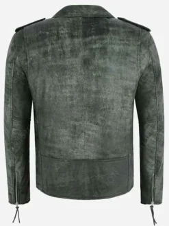 Asal Vision Biker Jackets | Leather Jackets | Joshua Vintage Distressed Biker Leather Jacket Grey