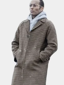 Asal Vision Men Coats | JP Gibbs Power Book IV Checked Coat Brown