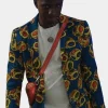 Asal Vision Blazers | Julien Emily In Paris Season 3 Blue Printed Blazer Blue With Printed Design