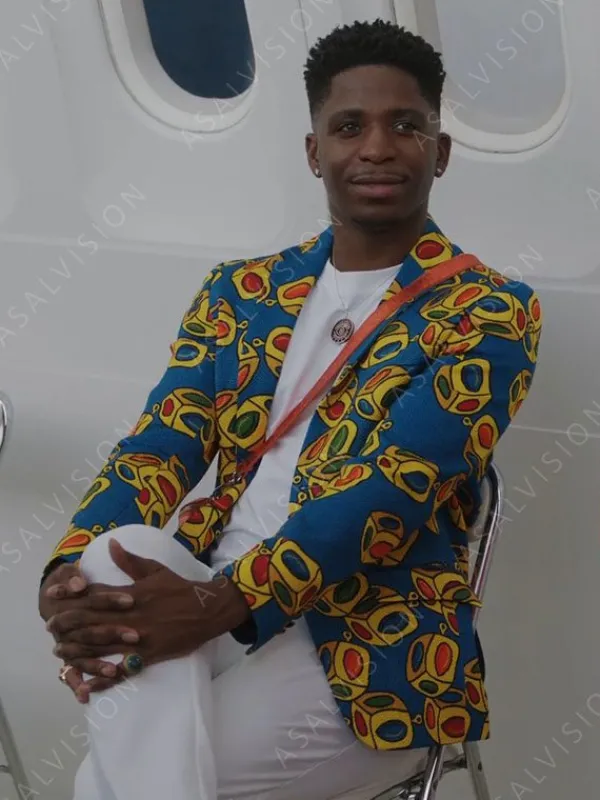 Asal Vision Blazers | Julien Emily In Paris Season 3 Blue Printed Blazer Blue With Printed Design