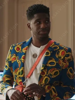 Asal Vision Blazers | Julien Emily In Paris Season 3 Blue Printed Blazer Blue With Printed Design