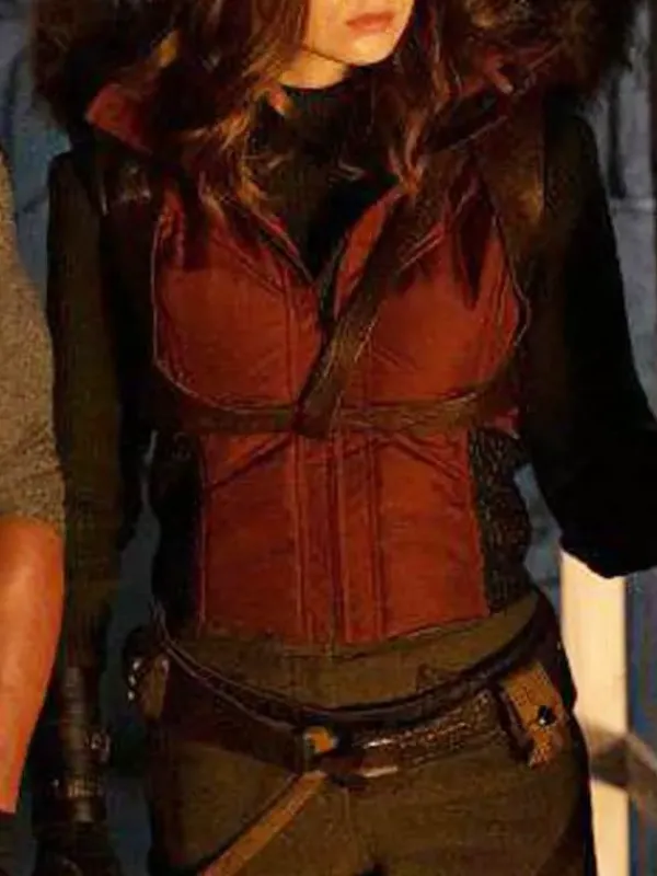 Asal Vision Vests | Jumanji The Next Level Ruby Roundhouse Leather Vest Maroon and Black