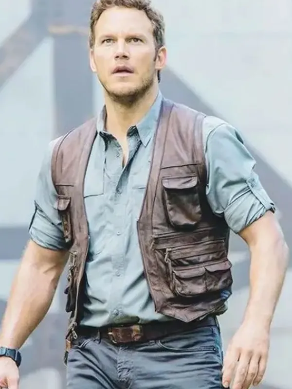 Asal Vision Vests | Jurassic World Dominion Owen Grady Leather Vest Brown