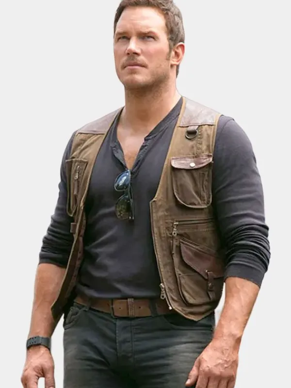 Asal Vision Vests | Jurassic World Fallen Kingdom Chris Pratt Leather Vest Brown