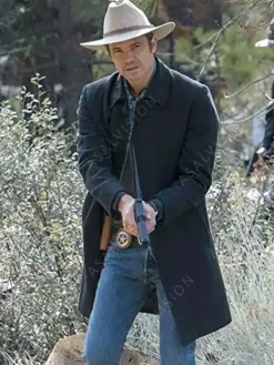 Asal Vision Men Coats | Justified Raylan Givens Trench Wool Coat