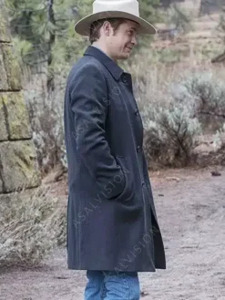 Asal Vision Men Coats | Justified Raylan Givens Trench Wool Coat