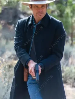 Asal Vision Men Coats | Justified Raylan Givens Trench Wool Coat