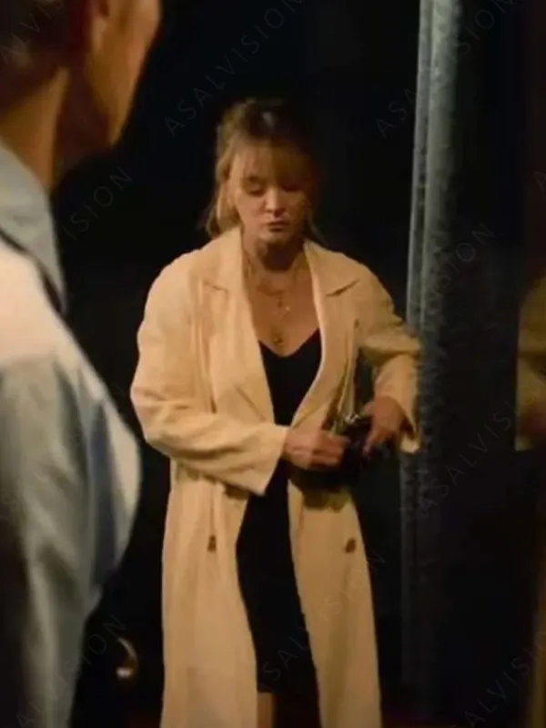 Asal Vision Women Coats | Kaley Cuoco Role Play 2024 Trench Coat White