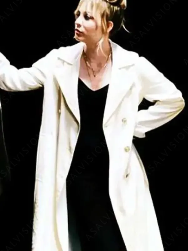 Asal Vision Women Coats | Kaley Cuoco Role Play 2024 Trench Coat White