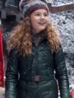 Asal Vision Leather Jackets | Kate The Christmas Chronicles 2 Leather Jacket Green