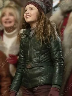 Asal Vision Leather Jackets | Kate The Christmas Chronicles 2 Leather Jacket Green