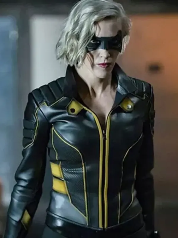 Asal Vision Leather Jackets | Katie Cassidy Arrow Season 8 Laurel Lance Jacket Green, Yellow & Black