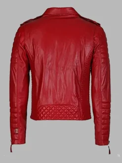 Asal Vision Red Jackets | Biker Jackets | Kay Michaels Biker Leather Cafe Racer Womens Jacket Red