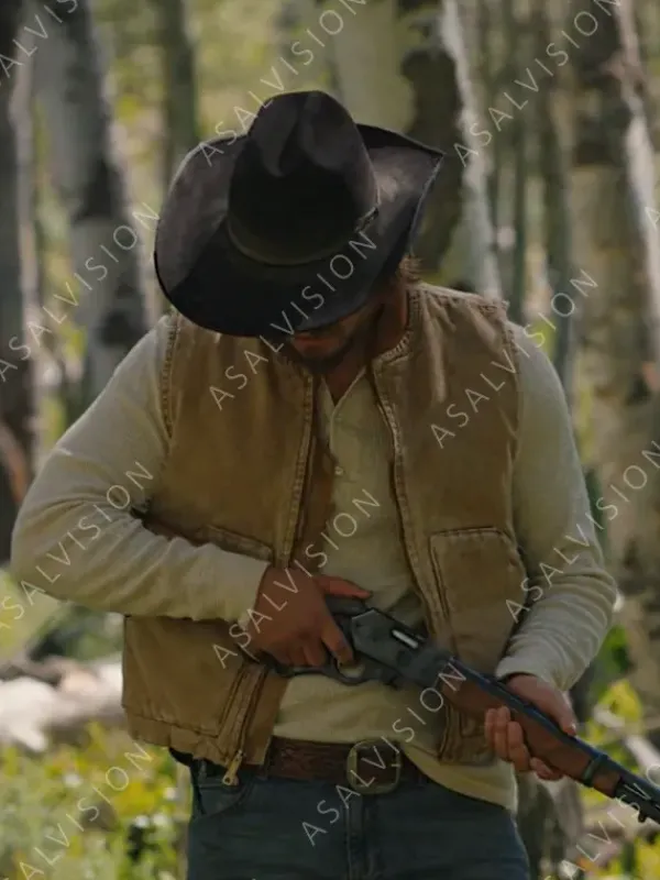 Asal Vision Vests | Kayce Dutton Yellowstone Season 3 Denim Vest Beige
