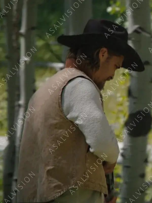 Asal Vision Vests | Kayce Dutton Yellowstone Season 3 Denim Vest Beige