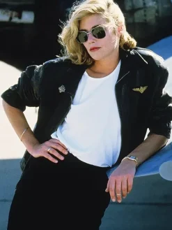 Asal Vision Black Jackets | Leather Jackets | Kelly McGillis Top Gun Jacket Black