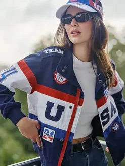 Asal Vision Cotton Jackets | Kendall Jenner Paris Olympics USA Jacket Blue
