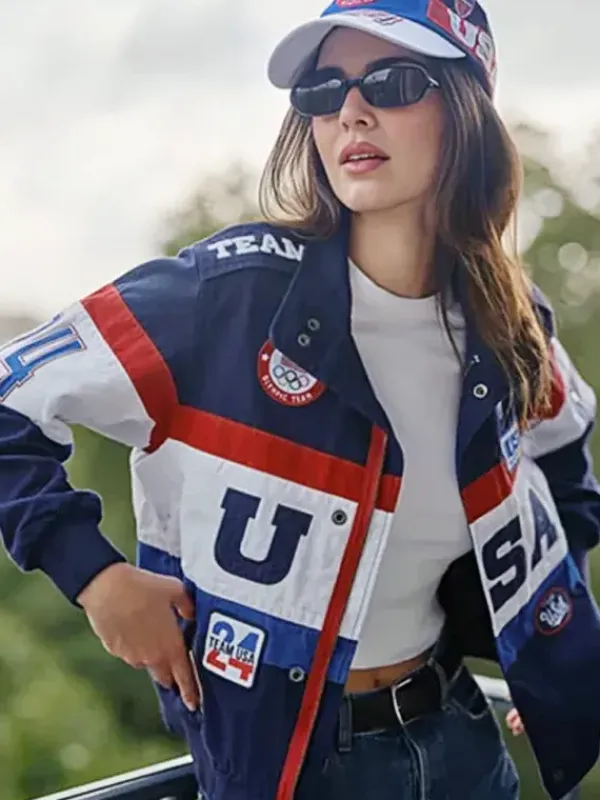 Asal Vision Cotton Jackets | Kendall Jenner Paris Olympics USA Jacket Blue