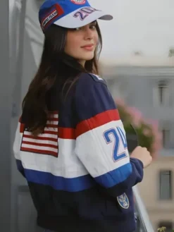Asal Vision Cotton Jackets | Kendall Jenner Paris Olympics USA Jacket Blue