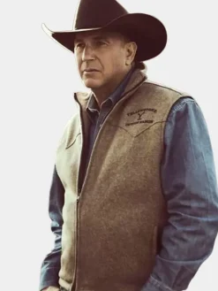 Asal Vision Vests | Kevin Costner Yellowstone John Dutton Brown Vest Camel Brown