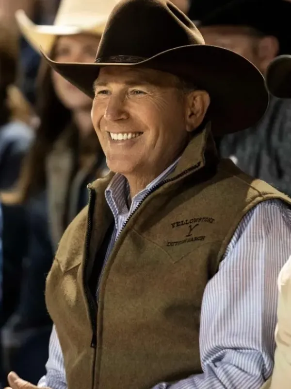 Asal Vision Vests | Kevin Costner Yellowstone John Dutton Brown Vest Camel Brown