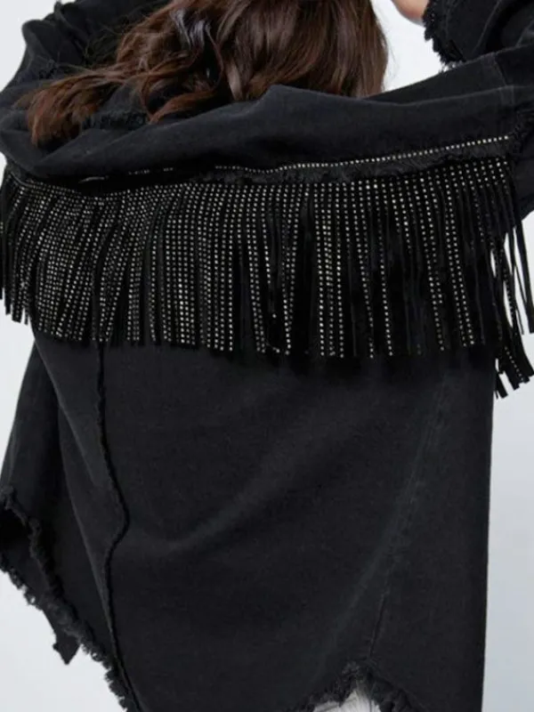 Asal Vision Denim Jackets | Killing Eve Jodie Comer Denim Jacket Black