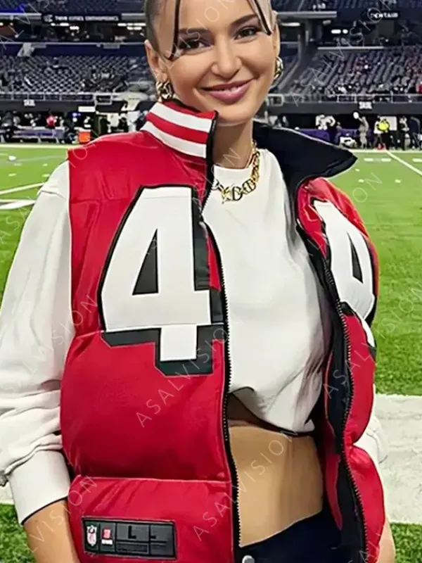 Asal Vision Vests | Kristin Juszczyk 49ers Puffer Vest Red