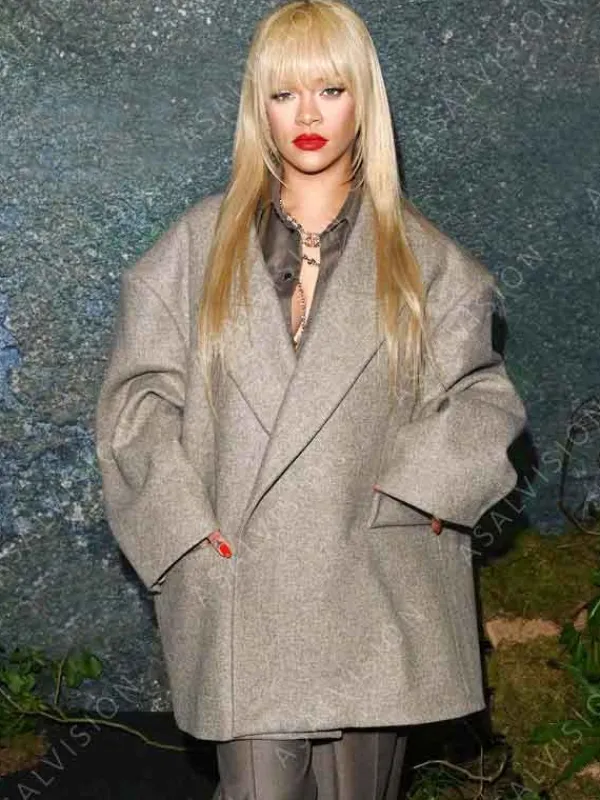 Asal Vision Women Coats | Launch Party Rihanna Oversized Wool Coat Grey