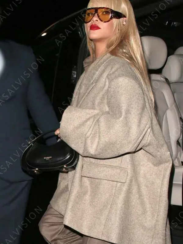 Asal Vision Women Coats | Launch Party Rihanna Oversized Wool Coat Grey