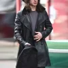 Asal Vision Men Coats | 5lbs of Pressure Mike Leather Trench Coat Black
