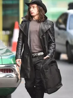 Asal Vision Men Coats | 5lbs of Pressure Mike Leather Trench Coat Black