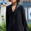 Asal Vision Women Coats | Lift 2024 Gugu Mbatha-Raw Wool Trench Coat Black