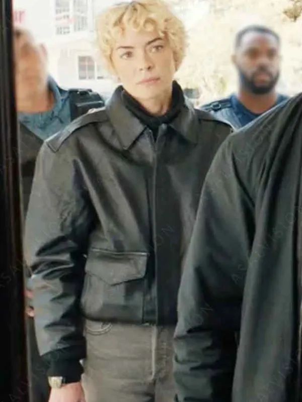 Asal Vision Leather Jackets | Lights Out 2024 Detective Ellen Ridgway Jacket Black