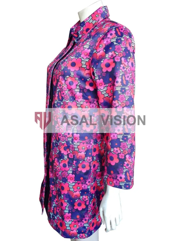 Asal Vision Women Coats | Lily Collins Emily In Paris Emily Cooper Floral Coat Multicolor Floral Design