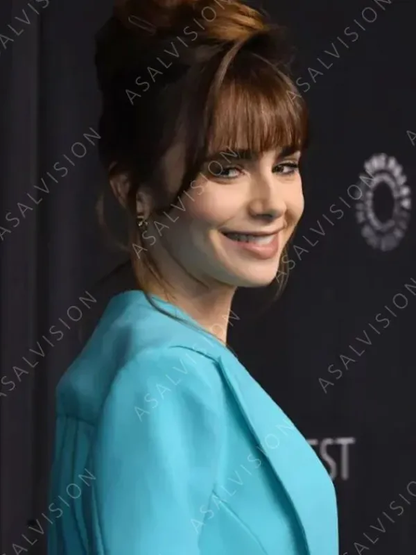 Asal Vision Blazers | Lily Collins Emily in Paris Season 3 Sky Blazer Blue