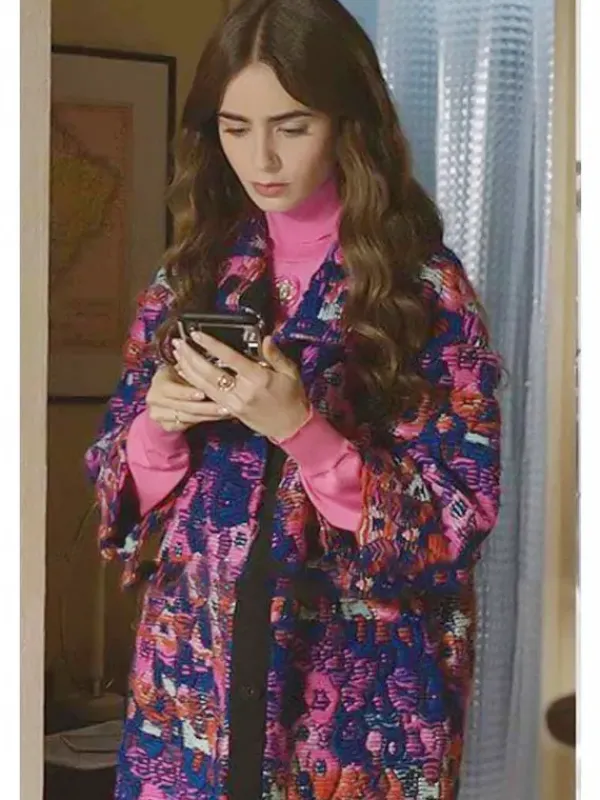 Asal Vision Women Coats | Lily Collins Emily In Paris Emily Cooper Floral Coat Multicolor Floral Design