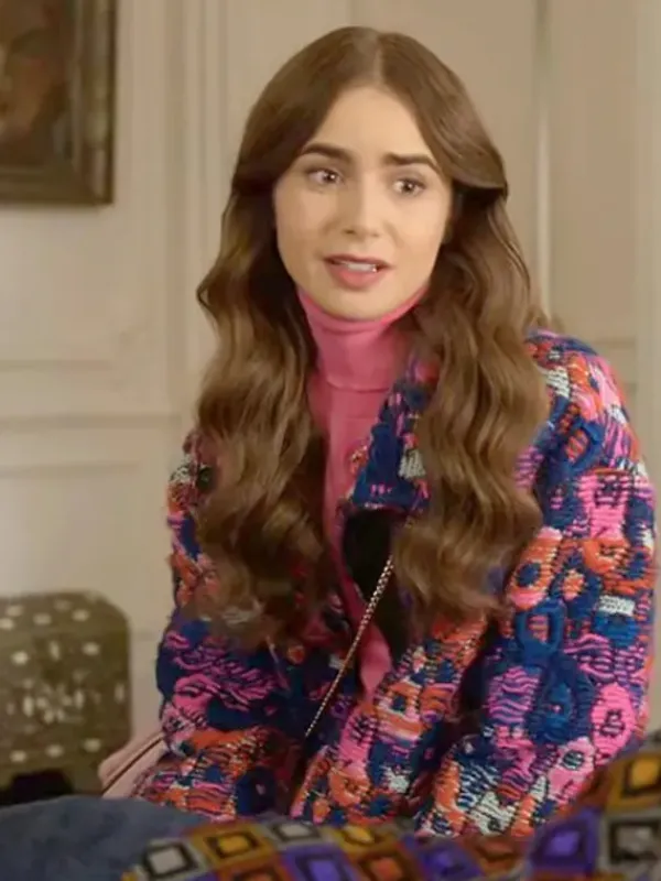 Asal Vision Women Coats | Lily Collins Emily In Paris Emily Cooper Floral Coat Multicolor Floral Design