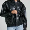 Asal Vision Black Jackets | Leather Jackets | Lioness Kenny Bomber Jacket Black
