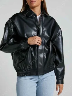 Asal Vision Black Jackets | Leather Jackets | Lioness Kenny Bomber Jacket Black