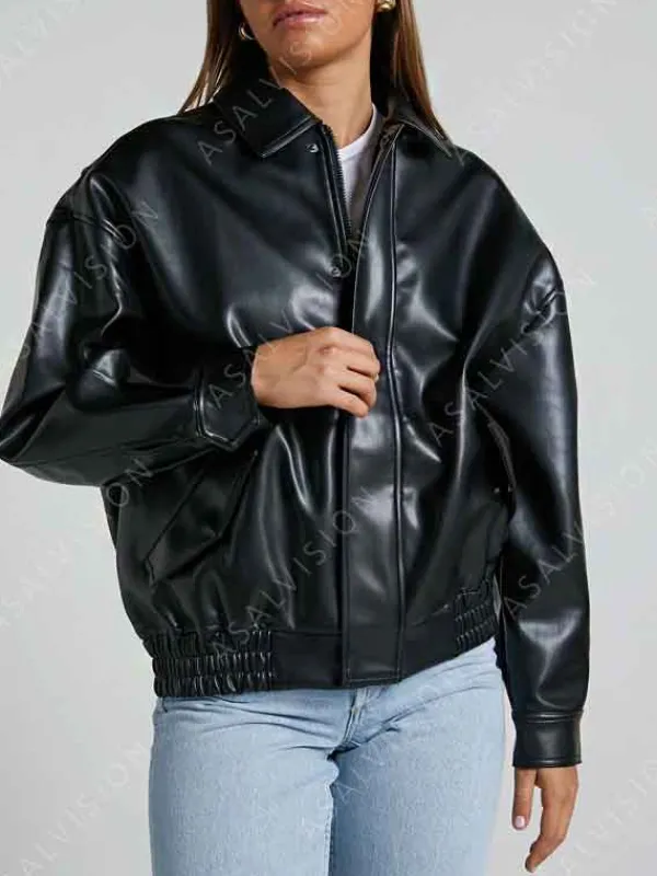 Asal Vision Black Jackets | Leather Jackets | Lioness Kenny Bomber Jacket Black