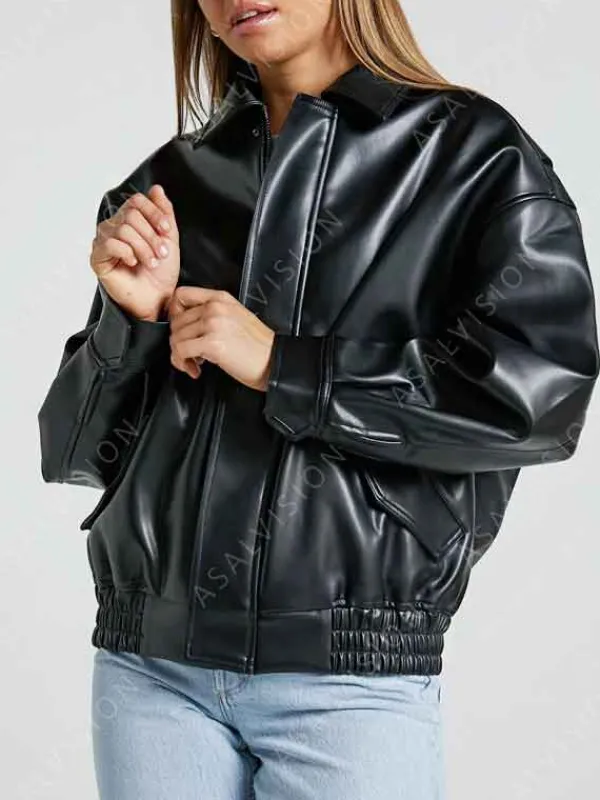 Asal Vision Black Jackets | Leather Jackets | Lioness Kenny Bomber Jacket Black