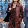 Asal Vision Women Coats | Longing 2024 Alice Leather Coat Maroon