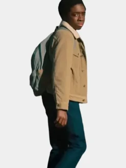Asal Vision Cotton Jackets | Lucas Sinclair Stranger Things Shearling Collar Jacket