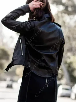 Asal Vision Black Jackets | Leather Jackets | Margot The Menu Leather Biker Jacket Black