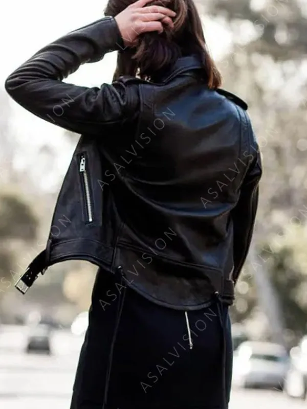 Asal Vision Black Jackets | Leather Jackets | Margot The Menu Leather Biker Jacket Black