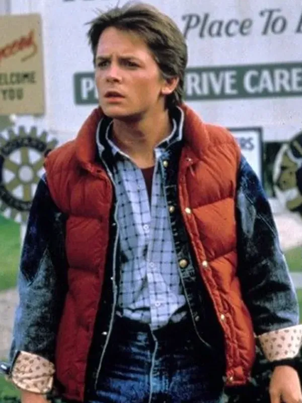Asal Vision Vests | Marty McFly Back To The Future Puffer Vest Red