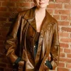 Asal Vision Blazers | Leather Jackets | Masters of the Air 2024 Mischa Barton Leather Jacket Brown