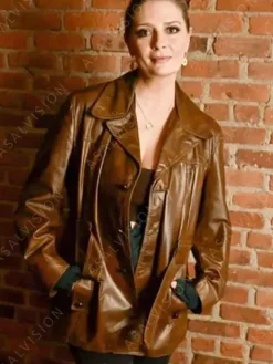Asal Vision Blazers | Leather Jackets | Masters of the Air 2024 Mischa Barton Leather Jacket Brown