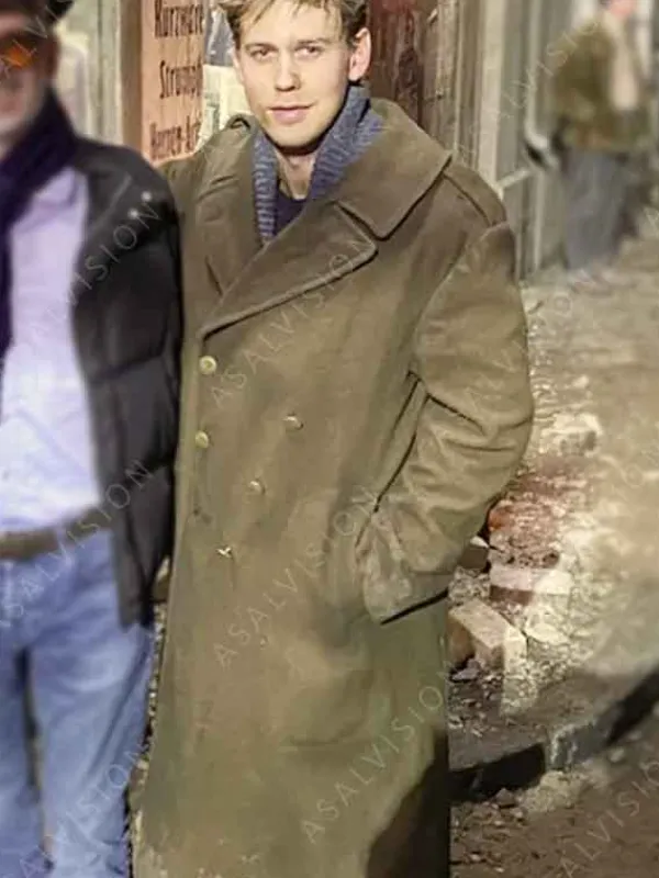 Asal Vision Men Coats | Masters of the Air Austin Butler Trench Coat Military Green