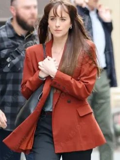 Asal Vision Blazers | Materialists 2024 Dakota Johnson Blazer Maroon